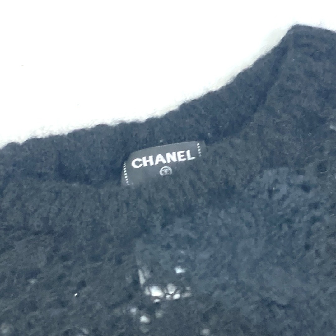 CHANEL(シャネル)のシャネル CHANEL レース ラインストーン P75692 CC ココマーク セーター 長袖 アパレル ニット アルパカ ブラック 未使用 レディースのトップス(ニット/セーター)の商品写真