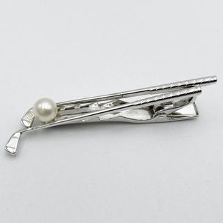 【美品】 MIKIMOTO ミキモト タイピン ゴルフクラブ モチーフ シルバー パール メンズ ファッション ビジネス おしゃれ USED 【中古】