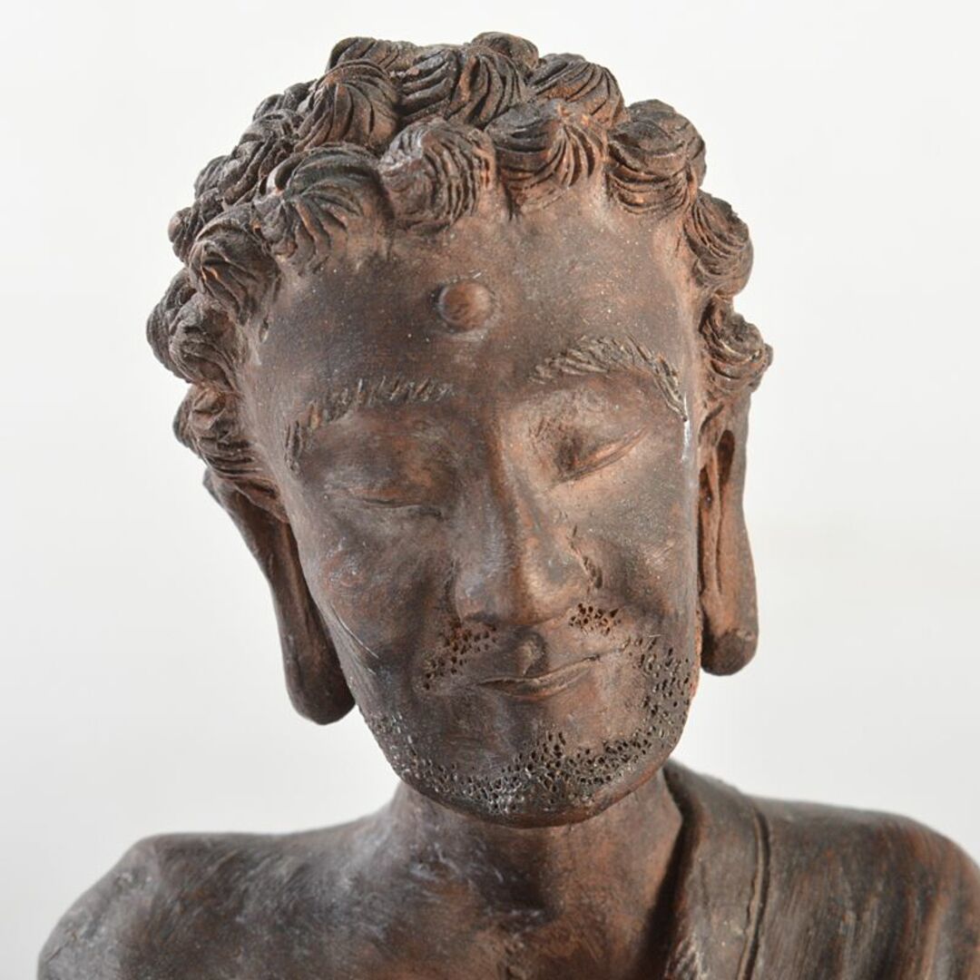 仏教美術 可楽造 紫砂 朱泥 達磨像 仏像 人物像 置物 M R6625 仏教美術 可楽造 紫砂 朱泥 達磨像 仏像 人物像 置物 M R6625