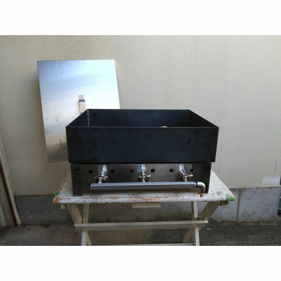 石焼き芋 鉄板釜+ガスグリドル+ステンレス蓋 3点セット 石焼き芋 鉄板釜+ガスグリドル+ステンレス蓋 3点セット