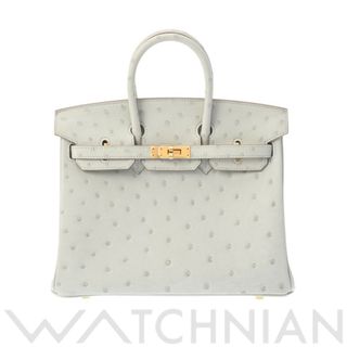 エルメス(Hermes)の新品 エルメス HERMES レディース ハンドバッグ パールグレー /ゴールド金具 オーストリッチ(ハンドバッグ)