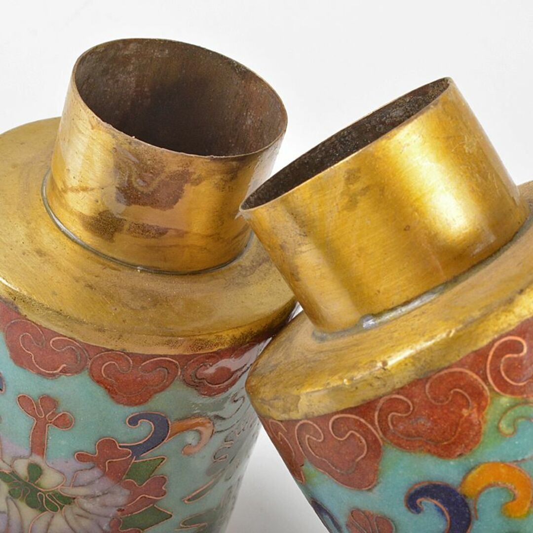 中国 古七宝琺瑯彩 花文 茶入 一對 M R6636 - 金属工芸 | 流行り 中国 古七宝琺瑯彩 花文 茶入 一對 M R6636 - 金属工芸 | 流行り
