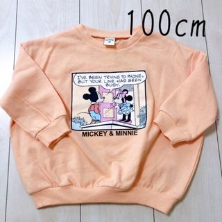 ディズニー(Disney)のディズニー　リトシー　ミッキー  ミニー　オレンジ　トレーナー　100cm(Tシャツ/カットソー)