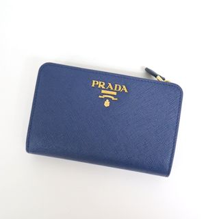 【PRADA】プラダ サフィアーノメタル 二つ折り財布 ブルー/ok03931md(折り財布)