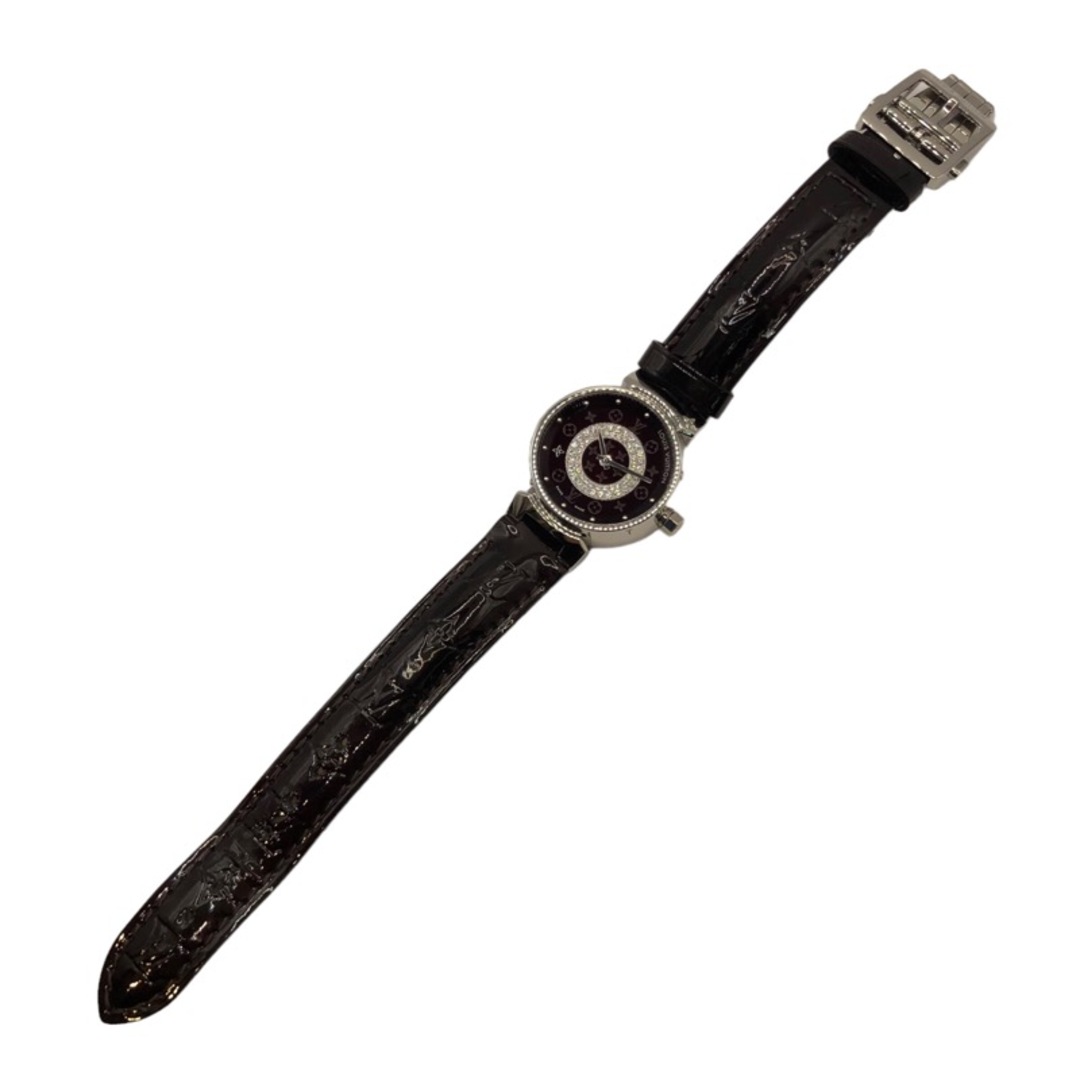 LOUIS VUITTON(ルイヴィトン)の　ルイ・ヴィトン LOUIS VUITTON タンブールディスクPM Q121U ワインレッド文字盤　 SS/エナメルレザー クオーツ レディース 腕時計 レディースのファッション小物(腕時計)の商品写真