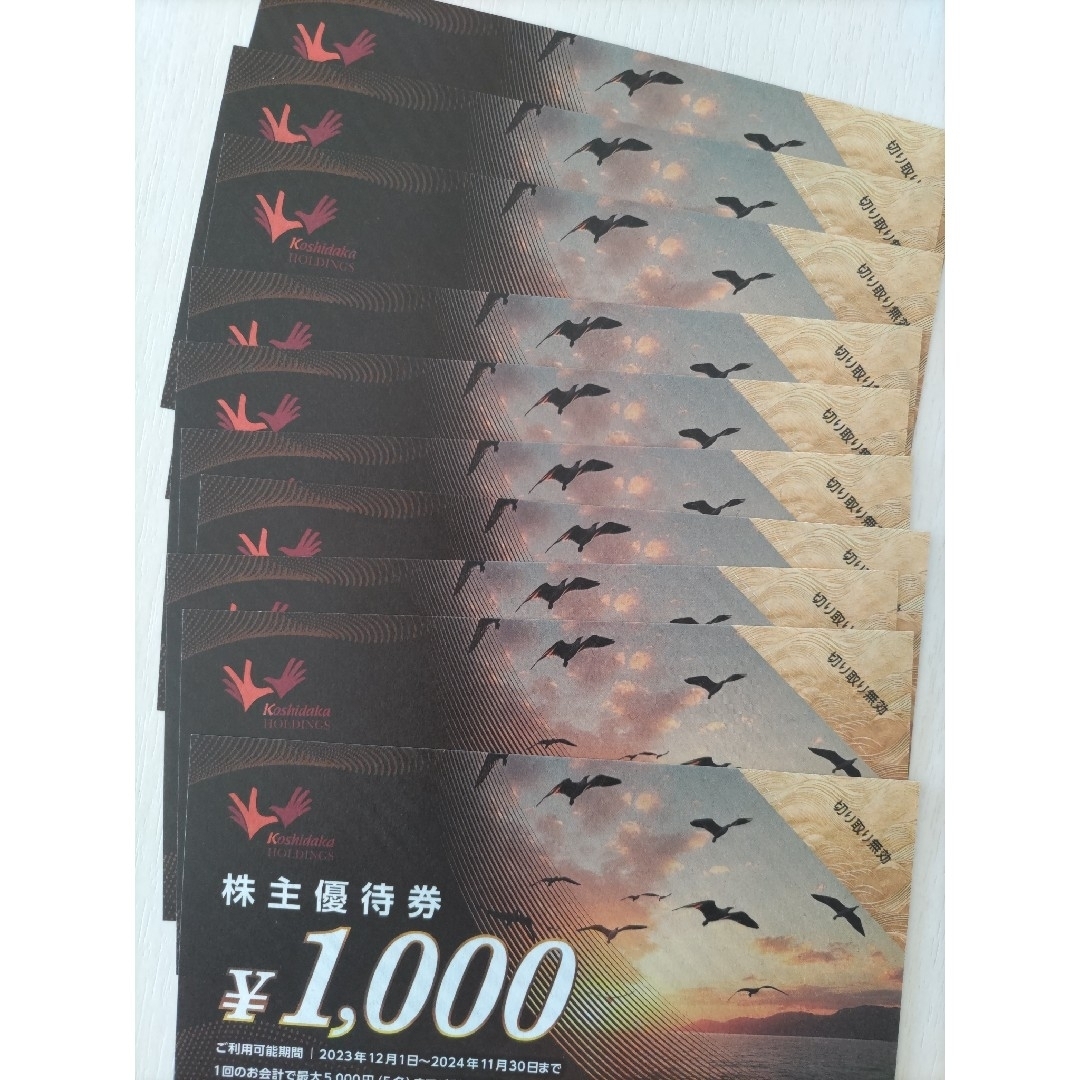 コシダカ株主優待券10000円分 チケットの優待券/割引券(その他)の商品写真
