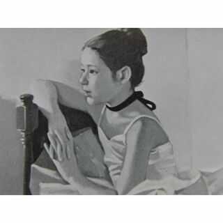 山岸正巳、「小さなバレリーナ」、希少な画集の額装画