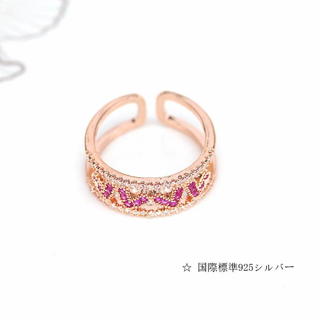 MIKAMU レディース 指輪 ハート 18k ピンク CZダイヤモンド キラキの