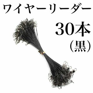 ワイヤーリーダー　10cm 30本　太刀魚　サゴシ　ルアー　釣り　黒　ブラック(その他)