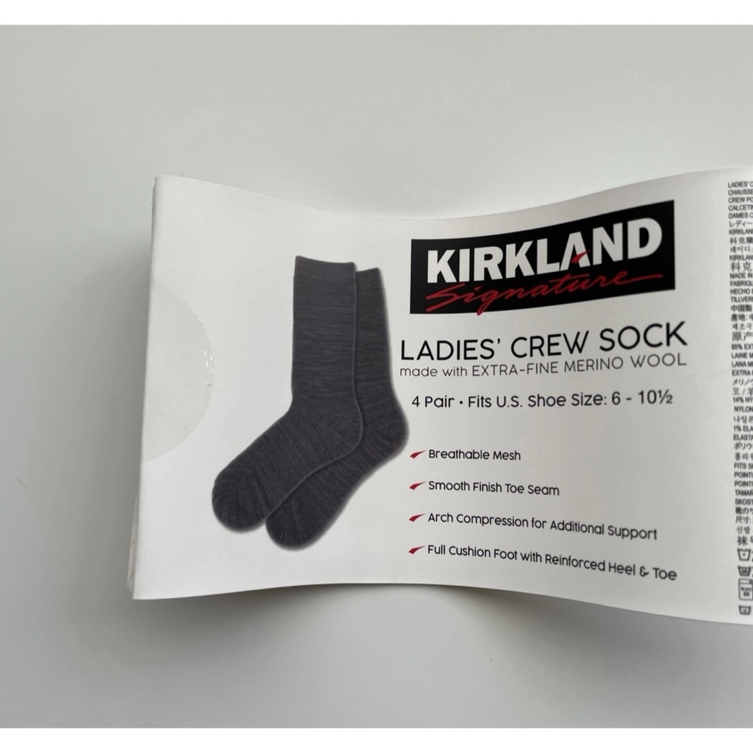 KIRKLAND(カークランド)の新品　あったか靴下　4足　メリノウール  秋冬ソックス レディースのレッグウェア(ソックス)の商品写真