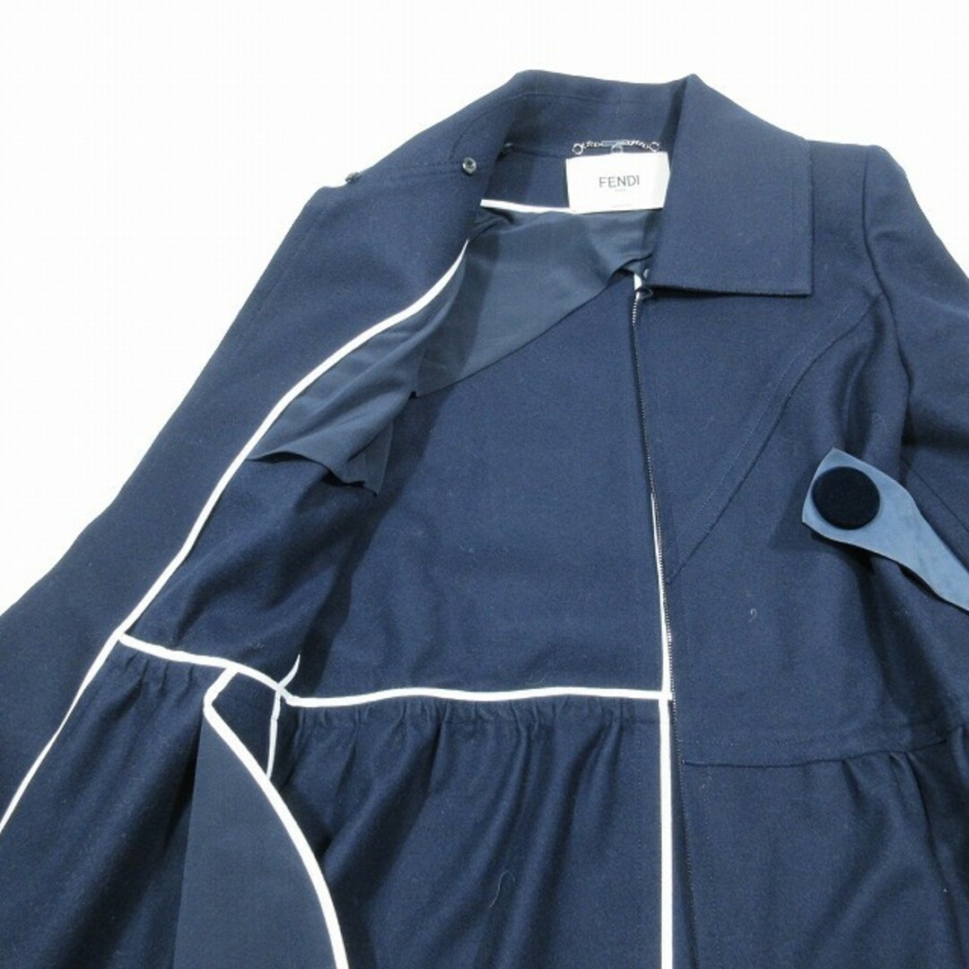 FENDI(フェンディ)のFENDI ROMA ウール カシミヤ混 ステンカラーコート ロング フレア レディースのジャケット/アウター(その他)の商品写真
