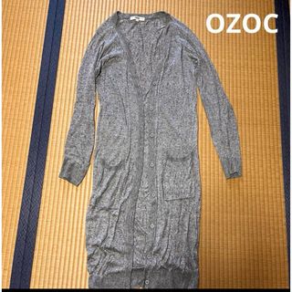 オゾック(OZOC)の【美品】OZOC ロングカーディガン　グレー(カーディガン)