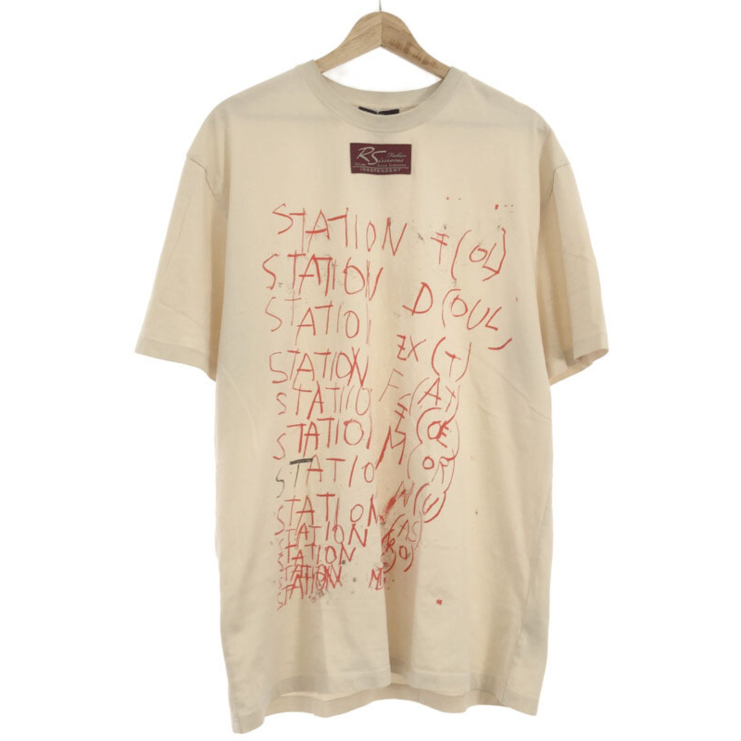 RAF SIMONS ラフシモンズ 23SS グラフィックプリントTシャツ ベージュ L 231-137D57cm着丈