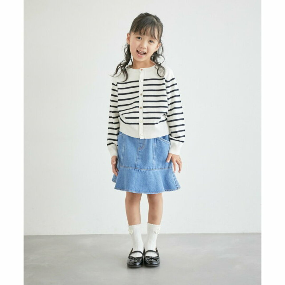 Rope' Picnic(ロペピクニック)の【ブラック（01）】【130】【KIDS】ベーシックカーディガン/リンクコーデ キッズ/ベビー/マタニティのキッズ服女の子用(90cm~)(カーディガン)の商品写真