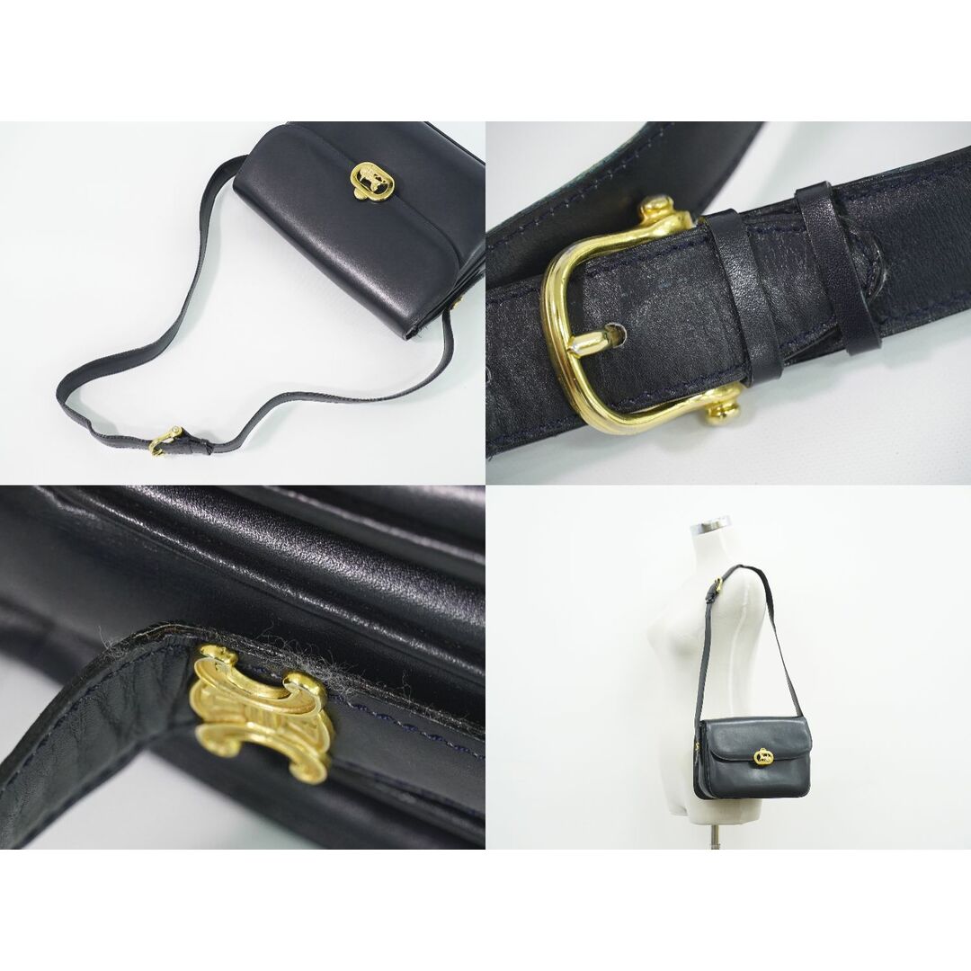 CELINE - 本物 セリーヌ CELINE 馬車金具 ショルダーバッグ CELINE - 本物 セリーヌ CELINE 馬車金具 ショルダーバッグ