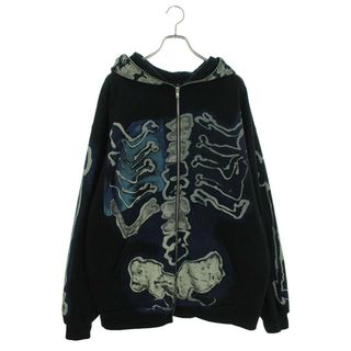 カクタスジャック Cactus Jack ×フラグメントデザイン fragment design  Skeleton Graffiti Full Zip Hoodie スケルトングラフィティフルジップパーカー メンズ XL(パーカー)