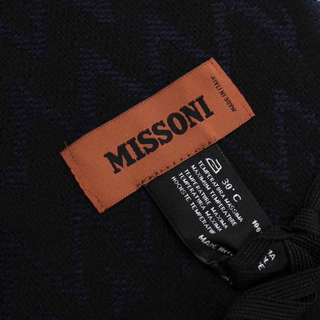 MISSONI(ミッソーニ)の【新品】ミッソーニ マフラー 0828 ブラック ネイビー系 メンズ レディース メンズのファッション小物(マフラー)の商品写真