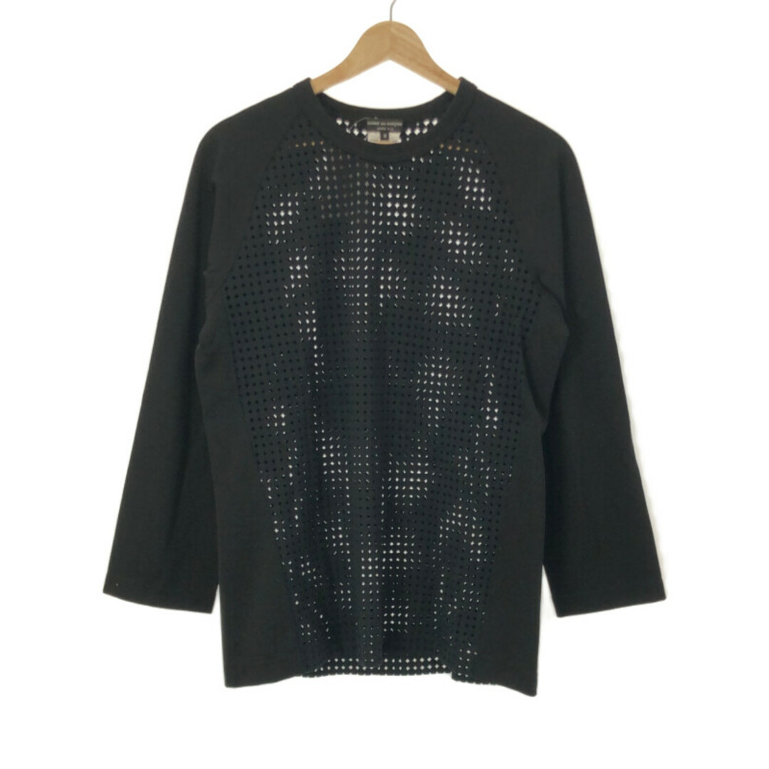 COMME des GARCONS HOMME PLUS コム デギャルソンオムプリュス 11SS パンチングジャージーカットソー ブラック M PG-T009新古品使用感の無い新品同様品Ａ