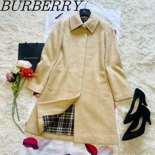 バーバリーブルーレーベル(BURBERRY BLUE LABEL)の【美品】BURBERRY BLUE LABEL ロングコート アンゴラ 36(ロングコート)