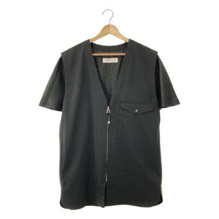 トーガプルラ(TOGA PULLA)の【美品】  TOGA PULLA / トーガプルラ | polyester wool twill blouse ブラウス | 36 | ブラック/ホワイト | レディース(シャツ/ブラウス(半袖/袖なし))