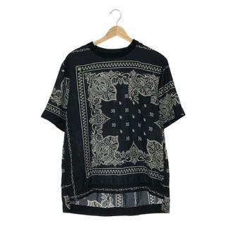 サカイ(sacai)のsacai / サカイ | 2019SS | Bandana Printed T-Shirt  / バンダナ ペイズリー ショルダージップ ポケットTシャツ | 2 | ネイビー | メンズ(Tシャツ/カットソー(半袖/袖なし))