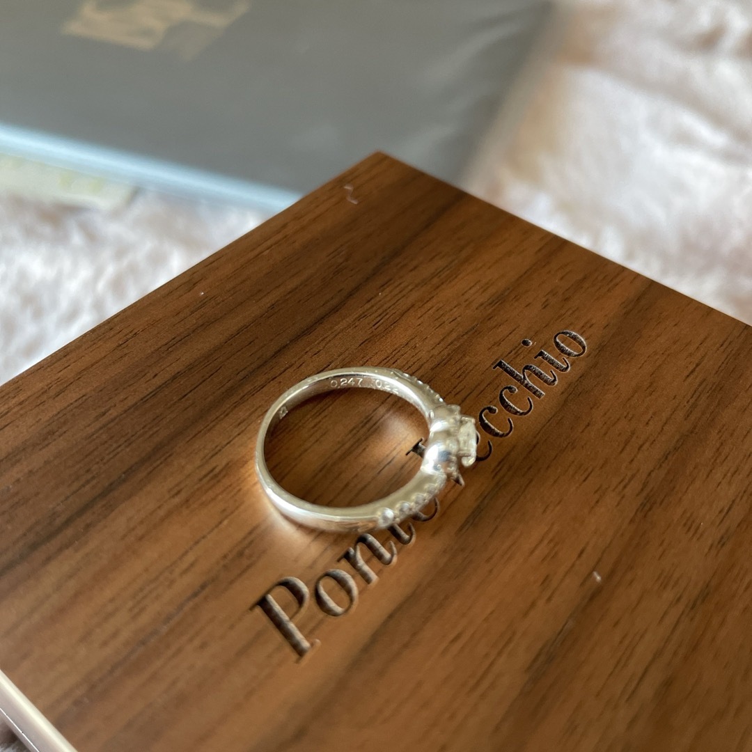 PonteVecchio(ポンテヴェキオ)のポンテヴェキオ　PT950　ハッピーハート　グレードアップダイヤモンド　9号 レディースのアクセサリー(リング(指輪))の商品写真