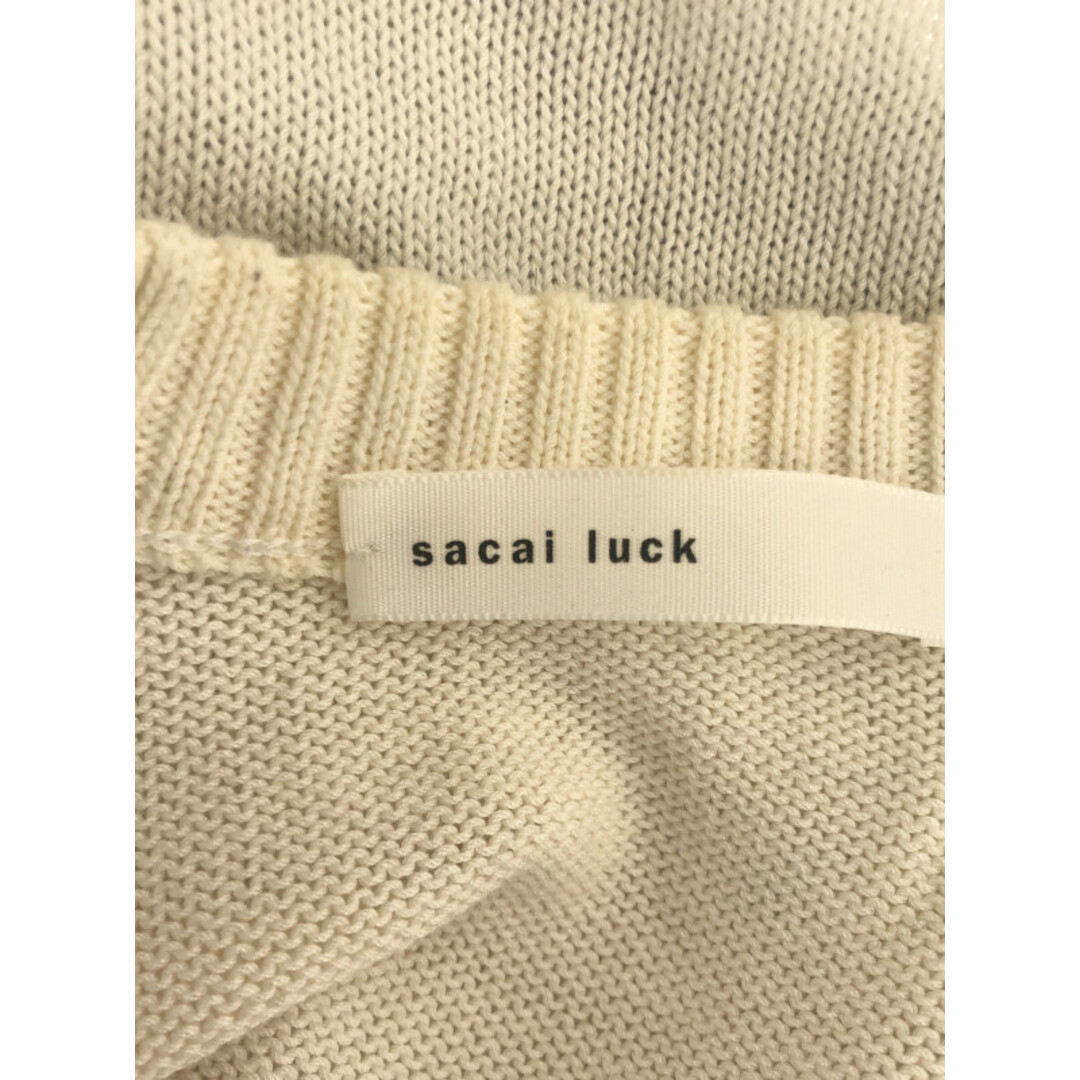 sacai luck(サカイラック)のsacai luck サカイラック 15SS バイカラーコットンニットカーディガン ネイビー ホワイト 1 15SSLU906 レディースのトップス(カーディガン)の商品写真