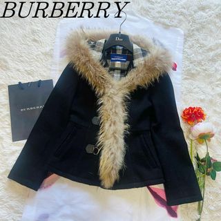 バーバリーブルーレーベル(BURBERRY BLUE LABEL)の【良品】BURBERRY BLUE LABEL ダッフルコート 36 ファー(ダッフルコート)