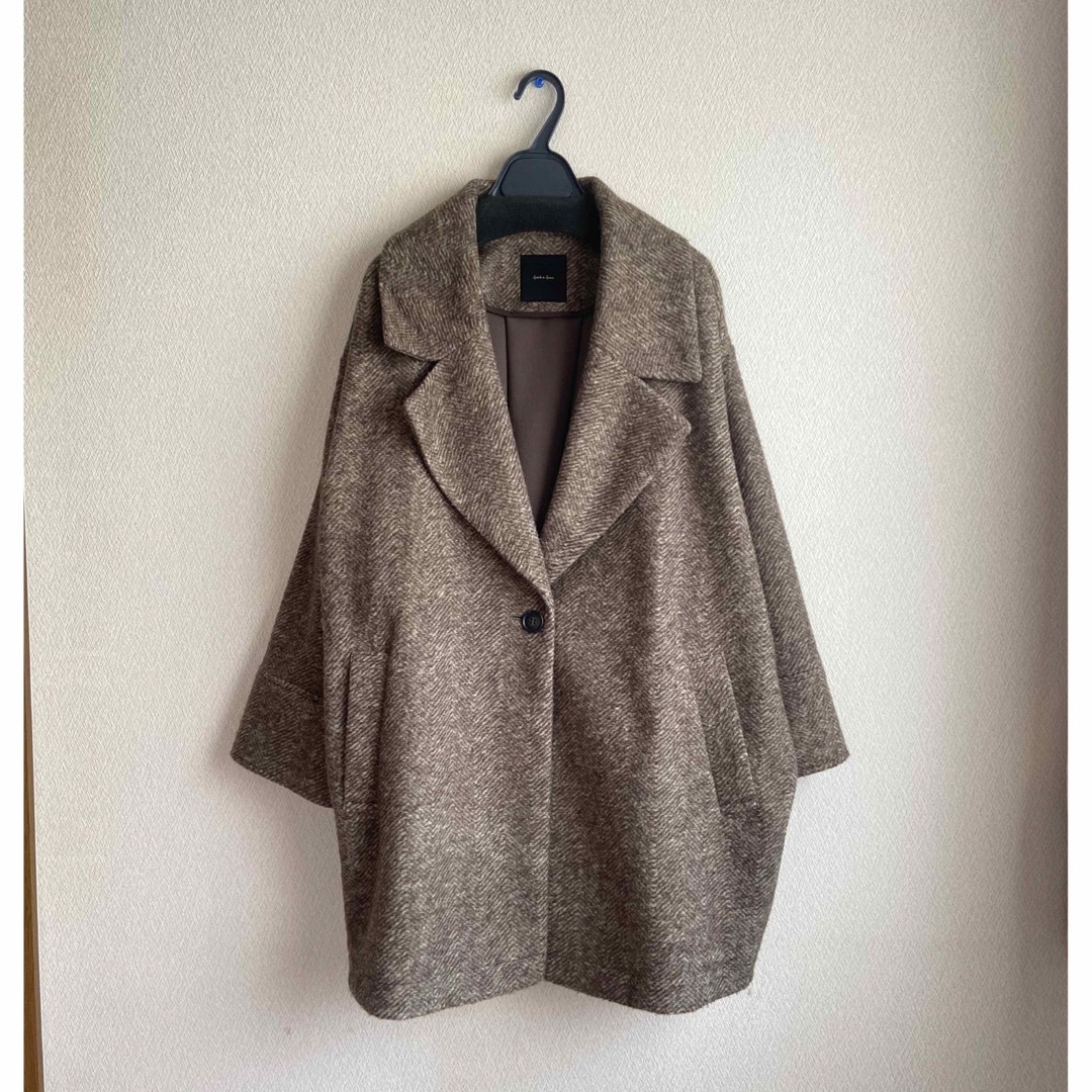 Spick&Span Wスライバーヘリンボーンミドルコート Spick&Span Wスライバーヘリンボーンミドルコート