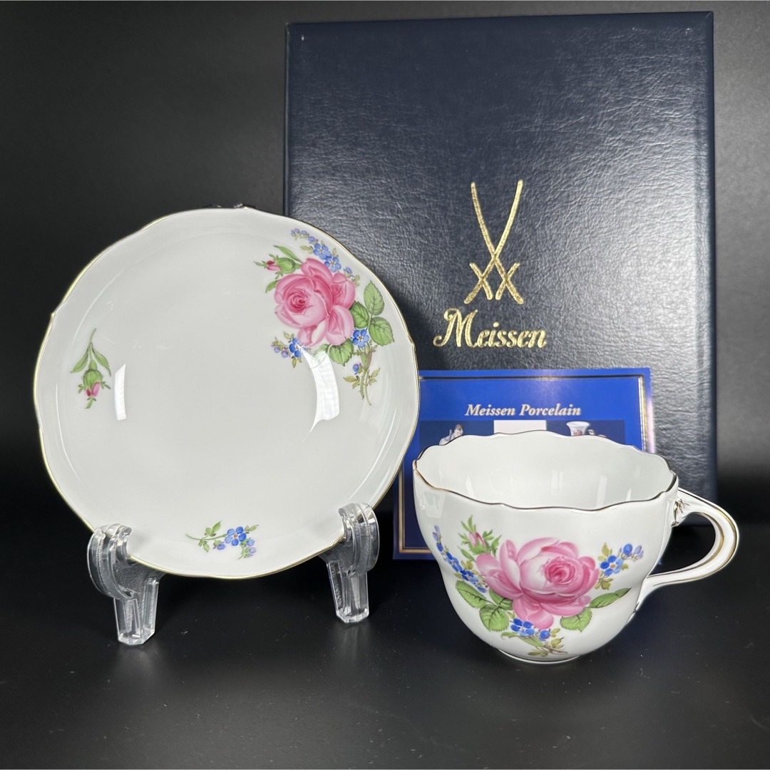 MEISSEN - 新品マイセン ピンクローズと勿忘草コーヒーカップ