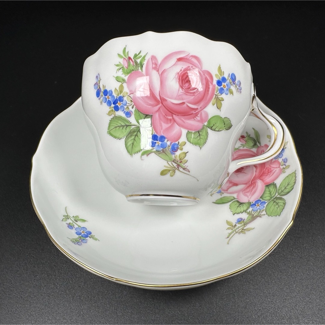 MEISSEN - 新品マイセン ピンクローズと勿忘草コーヒーカップ