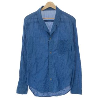 新品未使用品ＳYohji Yamamoto POUR HOMME ヨウジヤマモト プールオム 12SS ワッシャーシャツ ブルー 2 HB-B18-029