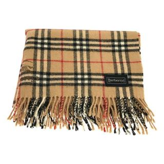 バーバリー(BURBERRY)のBurberrys / バーバリー | ノバチェック フリンジ ウール 大判ストール マフラー | ベージュ | レディース(マフラー/ショール)