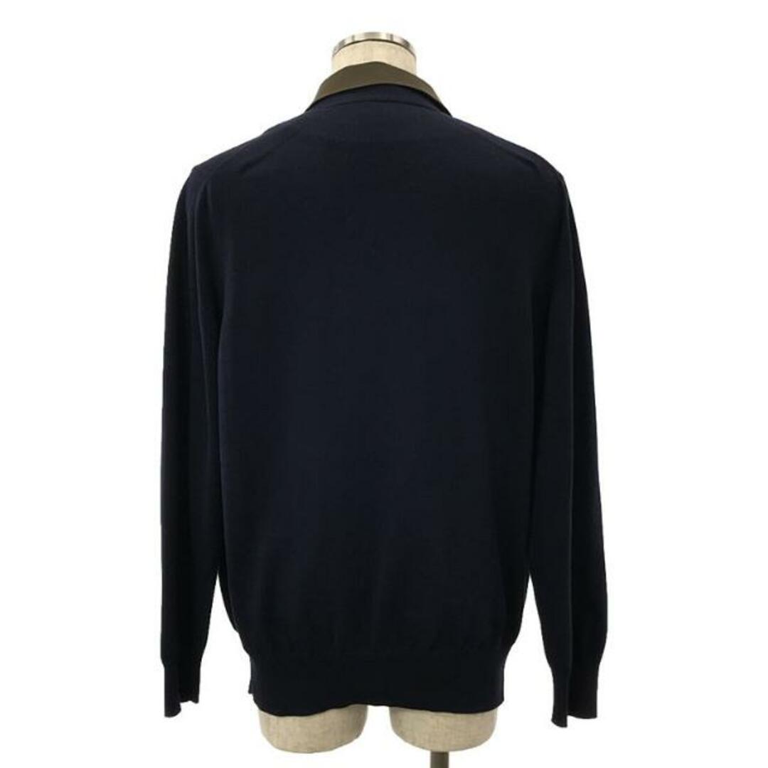 sacai(サカイ)のsacai / サカイ | 2021SS | Suiting Knit Cardigan / 異素材 ドッキング ニット スーチング 2Bジャケット | 2 | カーキ/ネイビー | メンズ メンズのジャケット/アウター(その他)の商品写真