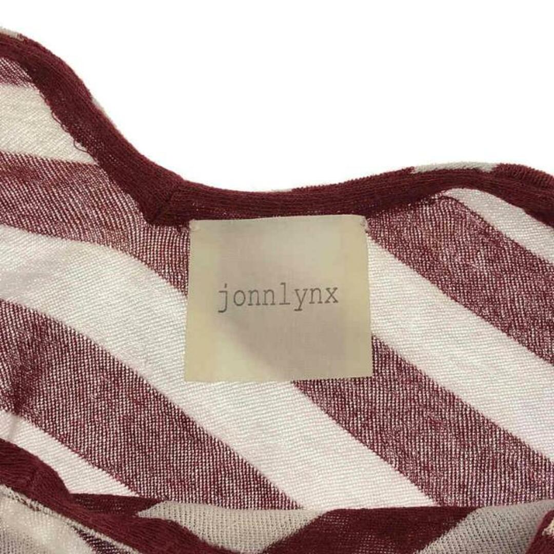 jonnlynx(ジョンリンクス)のjonnlynx / ジョンリンクス | コットン ボーダートップス | ワインレッド/ベージュ | レディース レディースのトップス(Tシャツ(長袖/七分))の商品写真