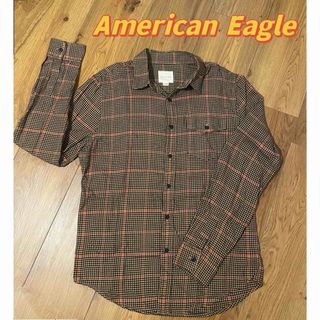 アメリカンイーグル(American Eagle)のAmerican Eagle 長袖 チェック シャツ メンズ  S-M 美品(シャツ)