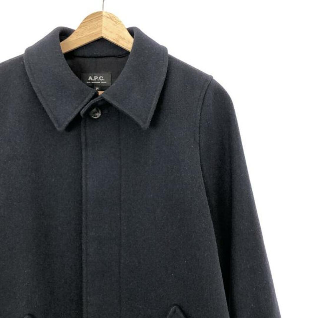 A.P.C(アーペーセー)のA.P.C. / アーペーセー | ウール ステンカラーコート | 34 | ネイビー | レディース レディースのジャケット/アウター(その他)の商品写真