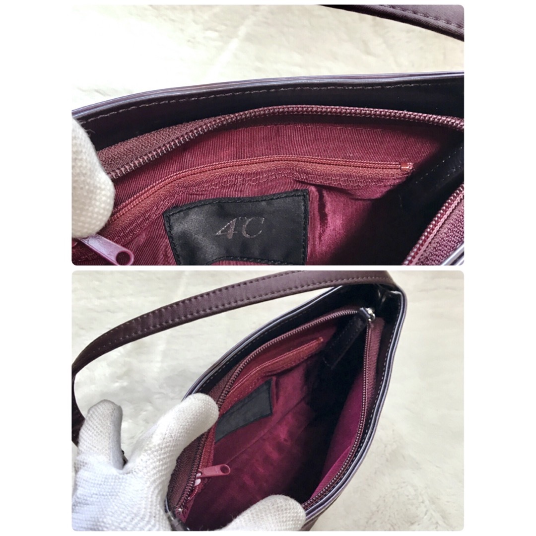 4℃(ヨンドシー)の未使用 4℃ ワンショルダー ロゴプレート アクセサリーポーチ ハンドバッグ  レディースのバッグ(ショルダーバッグ)の商品写真