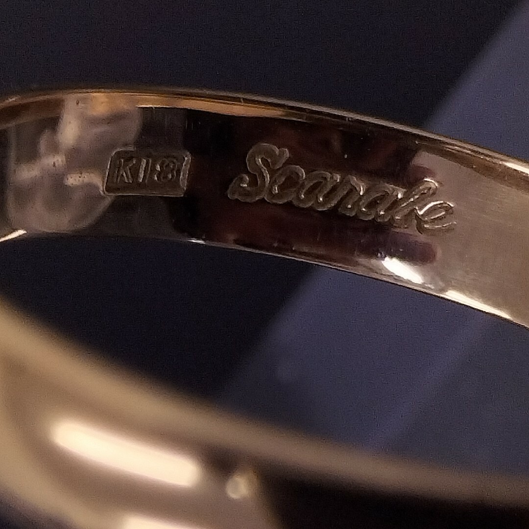 (E120606) K18 かまぼこ リング 指輪 約16号 レディースのアクセサリー(リング(指輪))の商品写真
