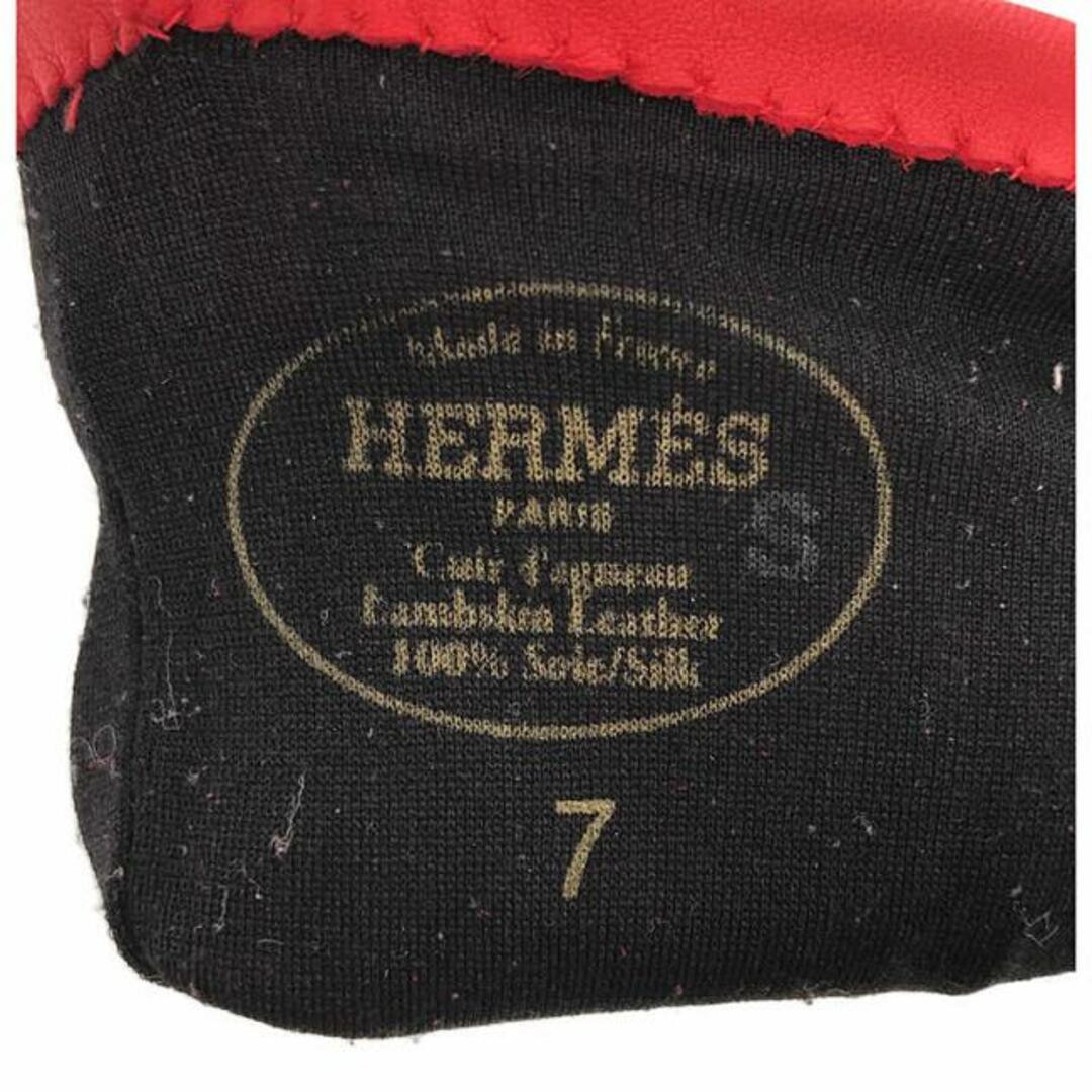 Hermes(エルメス)の【美品】  HERMES / エルメス | レザーグローブ 手袋 | S | レッド | レディース レディースのレディース その他(その他)の商品写真