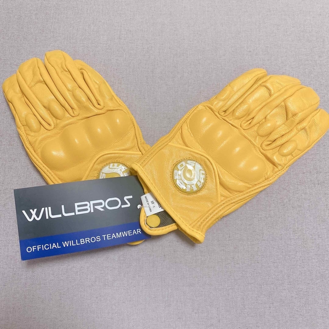 ❤️ 限定品 ❤️ Willbros グローブ バイク 手袋 黄色 M 自動車/バイクのバイク(装備/装具)の商品写真