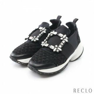 ロジェヴィヴィエ(ROGER VIVIER)のVIV RUN STRASS BUCKLE SNEAKERS スニーカー ファブリック ブラック ビジュー(スニーカー)