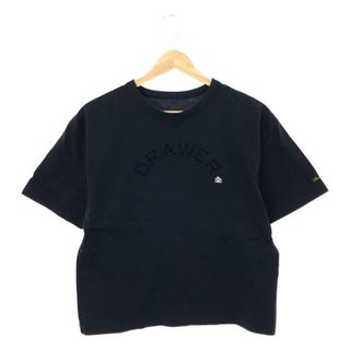 ドゥロワー(Drawer)のDrawer / ドゥロワー | フロッキープリント Tシャツ | 2 | ネイビー | レディース(Tシャツ(半袖/袖なし))