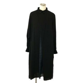 ヨウジヤマモトプールオム(Yohji Yamamoto POUR HOMME)のYOHJI YAMAMOTO POUR HOMME / ヨウジヤマモトプールオム | 2017SS | レーヨン リネン レイヤード シャツ コート | 3 | ブラック / ネイビー | メンズ(その他)