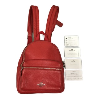 コーチ(COACH)の##COACH コーチ Mini Charlie Backpack in Pebble Leather ミニ チャーリー リュック F38263 レッド(リュック/バックパック)