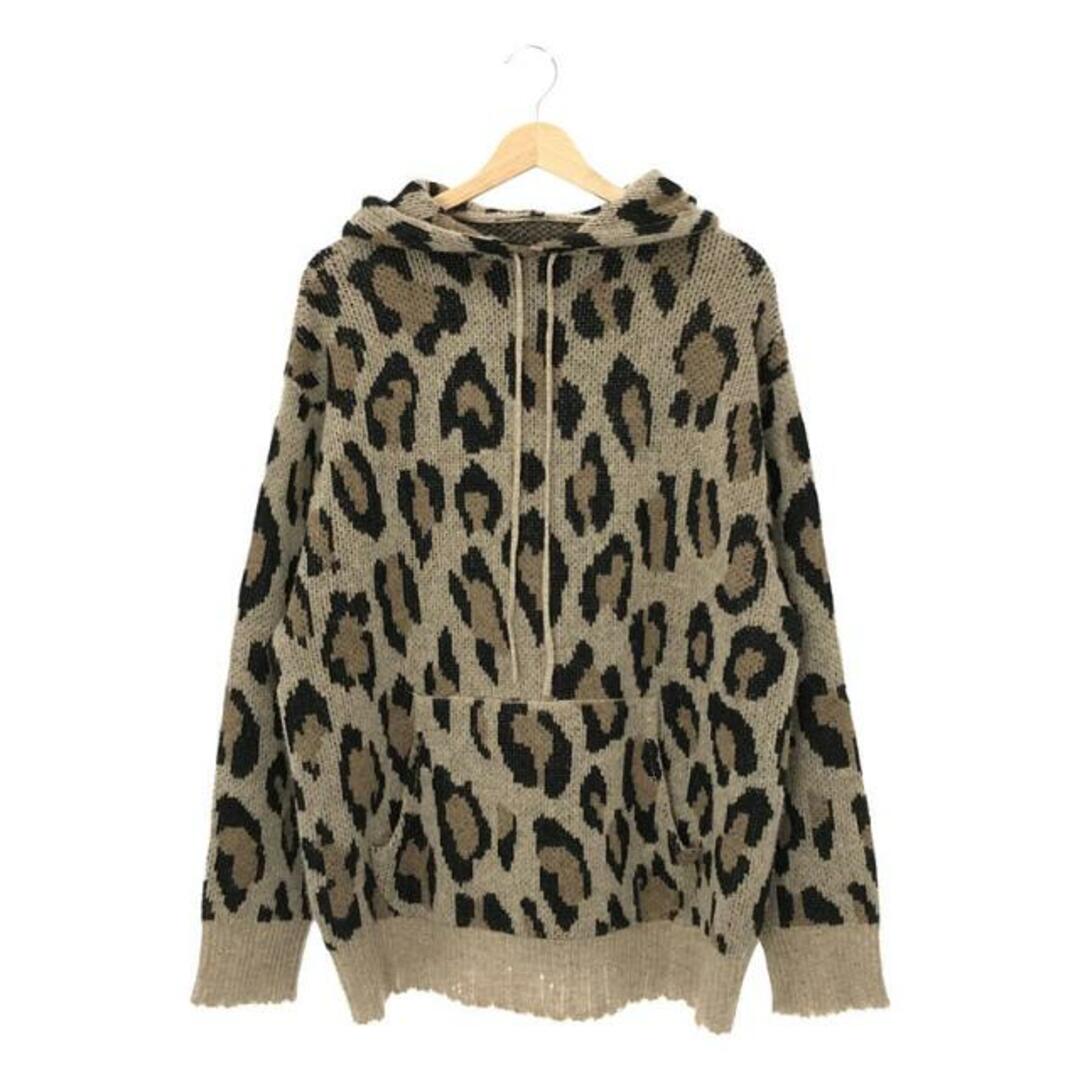 R13(アールサーティーン)のR13 / アールサーティーン | CASHMERE LEOPARD HOODIE ダメージニット | S | ベージュ | レディース レディースのトップス(ニット/セーター)の商品写真