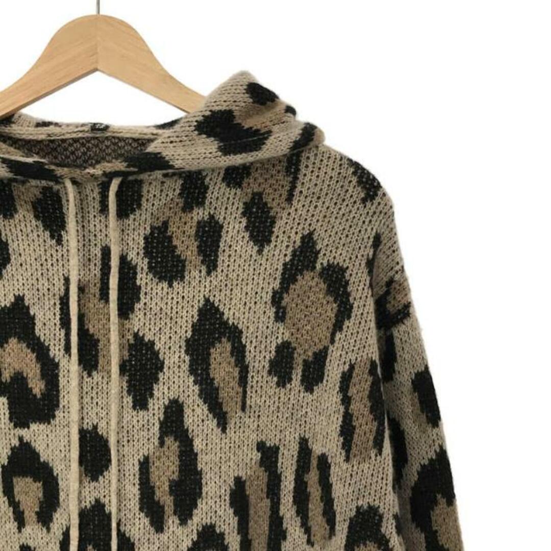 R13(アールサーティーン)のR13 / アールサーティーン | CASHMERE LEOPARD HOODIE ダメージニット | S | ベージュ | レディース レディースのトップス(ニット/セーター)の商品写真