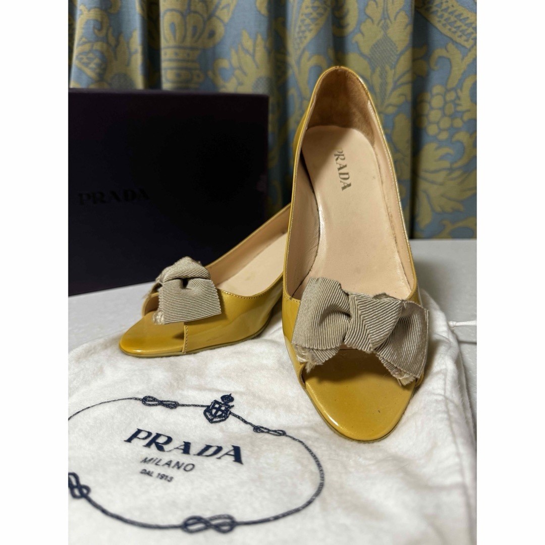 PRADA プラダ サンダル アンクルストラップ イエロー 黄 サイズ22cm