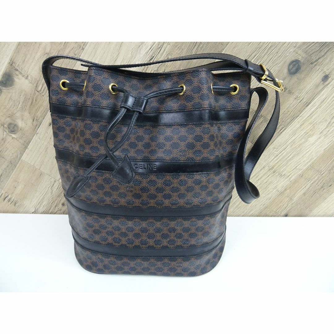 M広027 / CELINE マカダム柄 ショルダーバッグ PVC レザー M広027 / CELINE マカダム柄 ショルダーバッグ PVC レザー