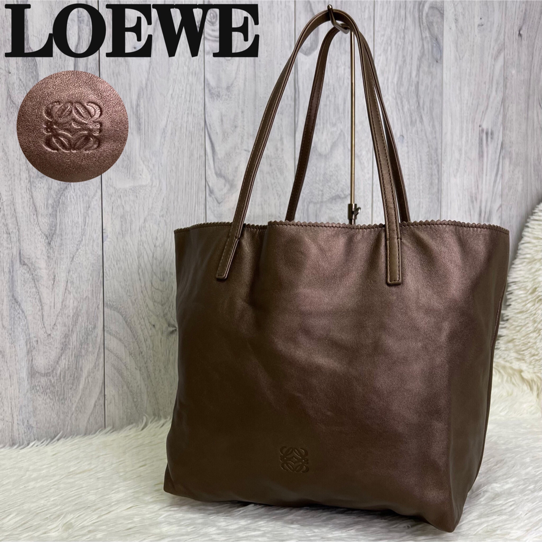 極美品♡ナッパレザー♡LOEWE ロエべ アナグラム ショルダー トートバッグ | フリマアプリ ラクマ